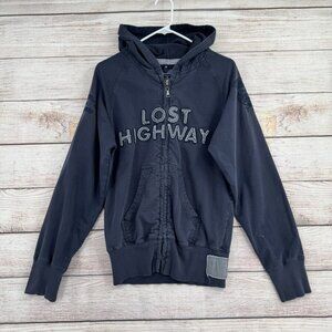 Bon Jovi Lost‎ Highway 2007-2008 Tour Full Zip Hoodie Sweatshirt Men's XS Blue